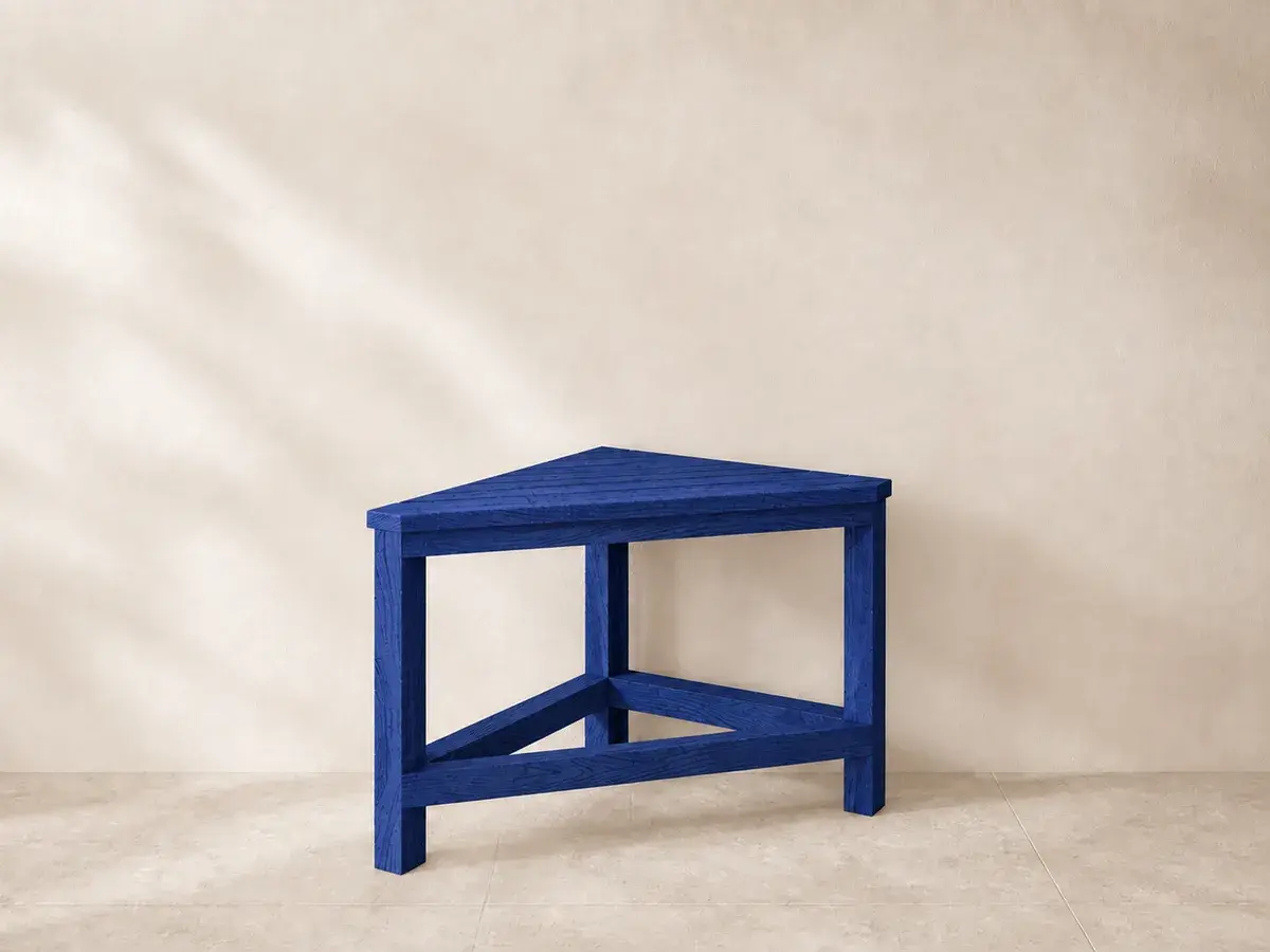 Corner Shower Bench, Blue, illustrative finish preview, reference configuration