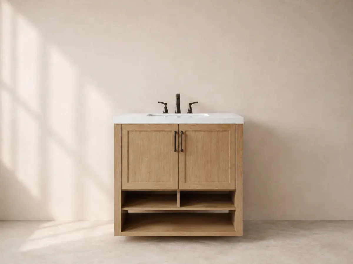 Orient, 36 inches, White Oak, illustrative finish preview, reference configuration