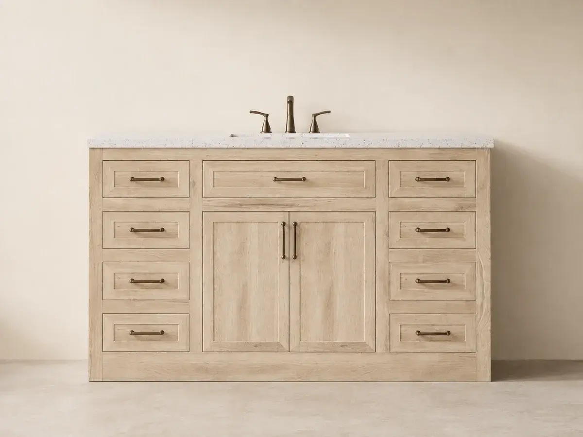 Bridgehampton, 60 inches, Rustic Oak, illustrative finish preview, reference configuration