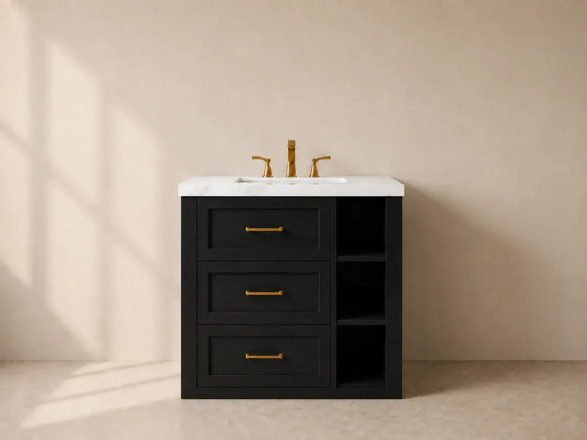 Shelter Island, 36 inches, Jet Black, illustrative finish preview, reference configuration