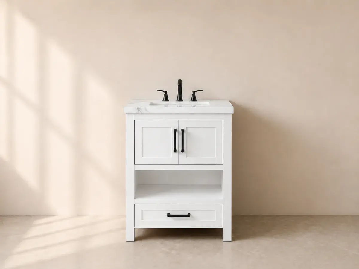 Wainscott, 24 inches, Snow White, illustrative finish preview, reference configuration